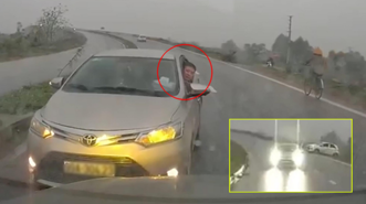 Tài xế đi ngược chiều nháy đèn, thò đầu ra ngoài bắt xe đi đúng... nhường đường