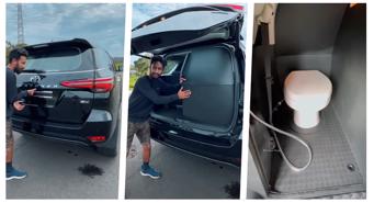 Toyota Fortuner được trang bị thêm… nhà vệ sinh trên xe