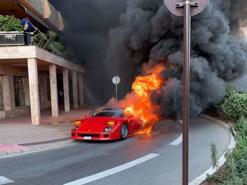 Siêu xe Ferrari F40 bốc cháy dữ dội trên đường phố Monaco