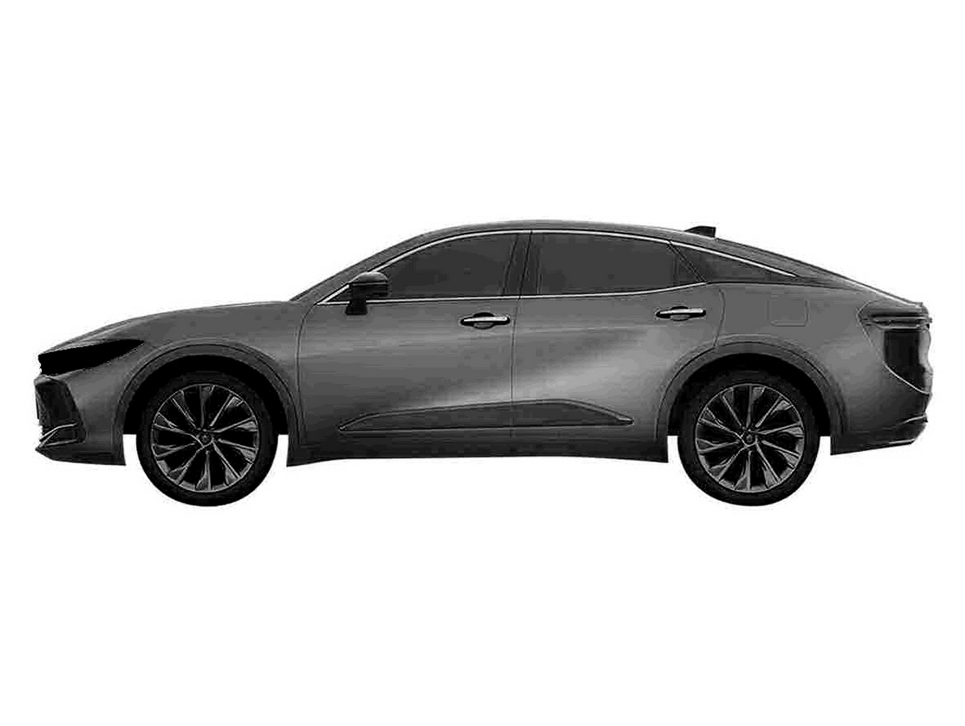 Những hình ảnh bằng sáng chế mà Toyota đăng ký tại Nhật Bản cho thấy một phong cách sedan trông tương đối lạ, nhưng có thể sẽ ngày càng trở nên phổ biến trong vài năm tới. Ngay cả Citroen C5X có sẵn ở châu Âu và Ford Evos ở thị trường Trung Quốc, đều đã sử dụng thiết kế này với sự kết hợp giữa thân xe sedan fastback bốn cửa tương đối thông thường và chiều cao gầm giống SUV.
