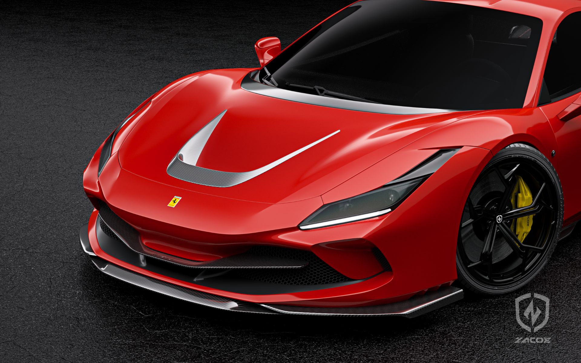Siêu xe Ferrari F8 Tributo nổi bật với phụ kiện từ sợi carbon