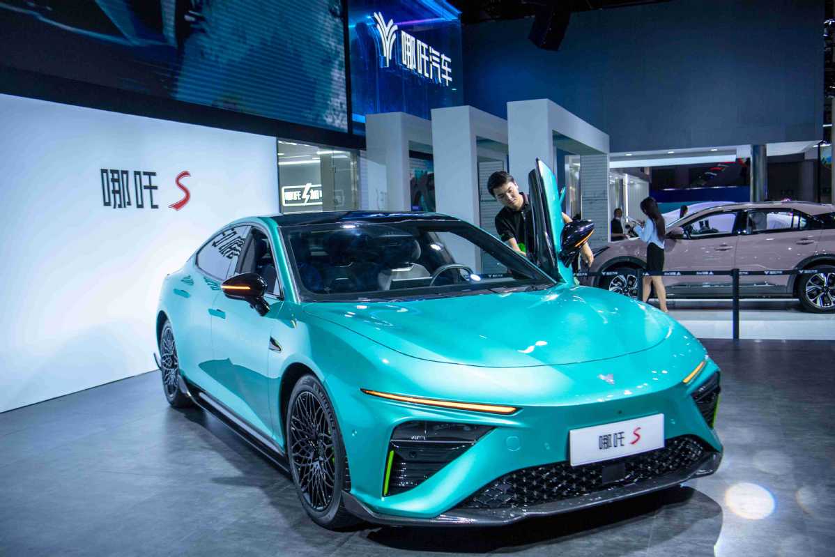 Hozon giới thiệu Neta S tại triển lãm ô tô Thành Đô vào tháng 8/2022.