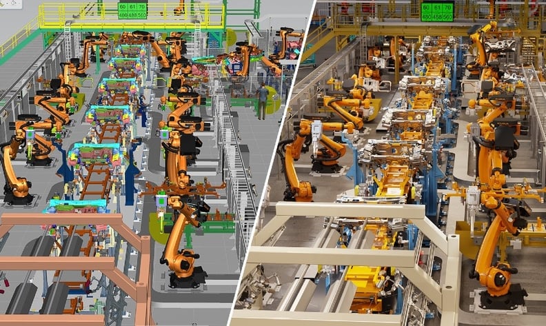 Một nhà máy thực tế đã được mô phỏng với công nghệ “Bản sao kỹ thuật số ảo”.