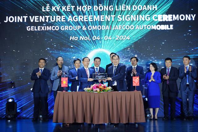 Sự kiện ký kết hợp tác liên doanh giữa Geleximco và Omoda - Jaecoo tại Hà Nội ngày 4/4.