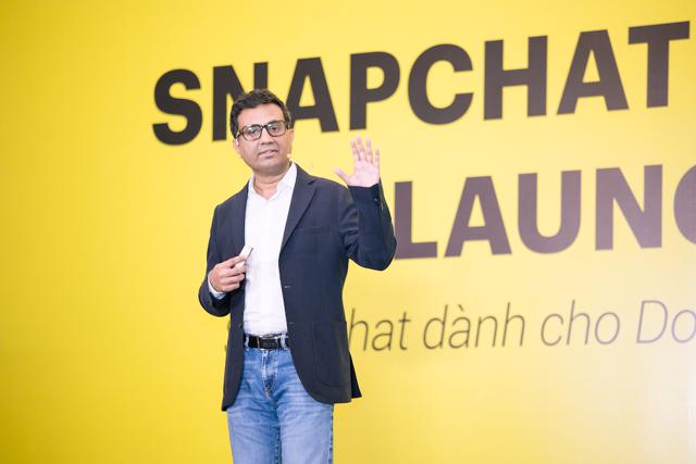 &Ocirc;ng Ajit Mohan, Chủ tịch Snap Khu vực Ch&acirc;u &Aacute; - Th&aacute;i B&igrave;nh Dương: &ldquo;Việc ra mắt Snapchat for Business tại Việt Nam mang đến cơ hội th&uacute; vị gi&uacute;p c&aacute;c doanh nghiệp trong nước c&oacute; thể dễ d&agrave;ng kết nối nh&oacute;m đối tượng kh&oacute; tiếp cận nhưng c&oacute; mức độ tương t&aacute;c cao tr&ecirc;n Snapchat từ khắp nơi tr&ecirc;n thế giới".