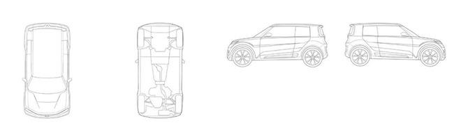 Bản vẽ mẫu xe wagon của VinFast, hiện tại ở Việt Nam dòng này chủ yếu là các xe nhập tư như Kia Soul/Ray hay Suzuki Wagon huyền thoại.