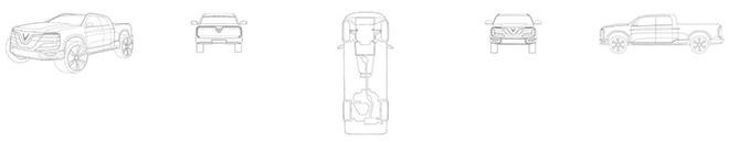 Bản vẽ mẫu bán tải cỡ lớn của VinFast