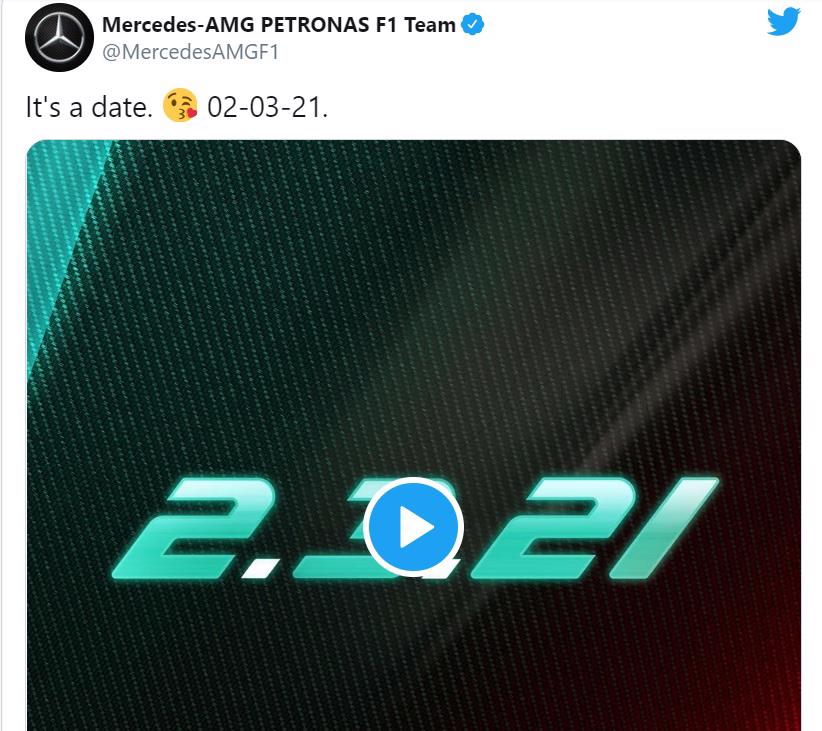 Trong một bài đăng trên Twitter, đội đua F1 của Mercedes cho biết W12 sẽ chính thức lộ diện vào 3/2
