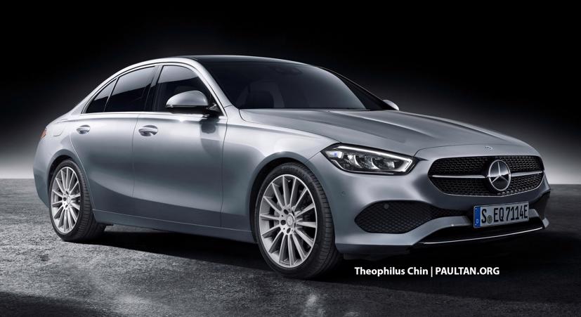 Ngoại hình của Mercedes-Benz C-Class 2021 có nhiều điểm tương đồng với S-Class mới. Ảnh: Paultan.