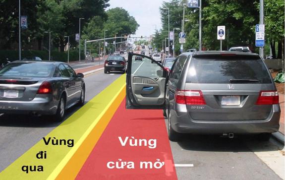 Cách phân biệt vùng mở cửa an toàn cho người trên xe.