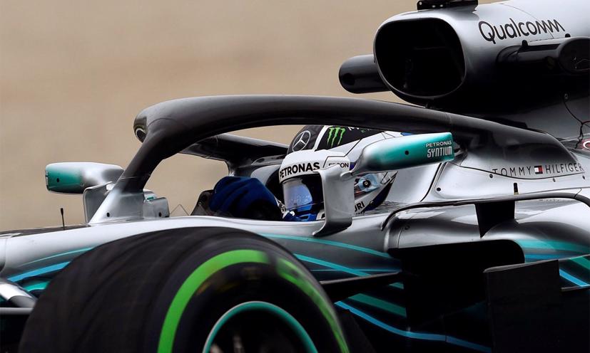 Halo trên xe đua của Mercedes AMG Pertronas. Ảnh: F1.