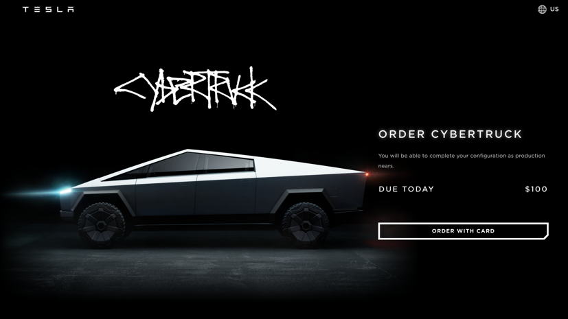 Hình ảnh mới nhất trên trang chủ đặt hàng của Tesla đã loại bỏ thông tin thời gian sản xuất của Cybertruck.