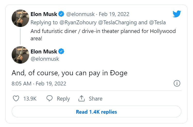 Tweet của Elon Musk về kế hoạch mở nhà hàng ở Hollywood