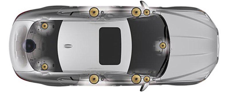 Các vị trí đặt loa trên ô tô. Ảnh minh hoạ.