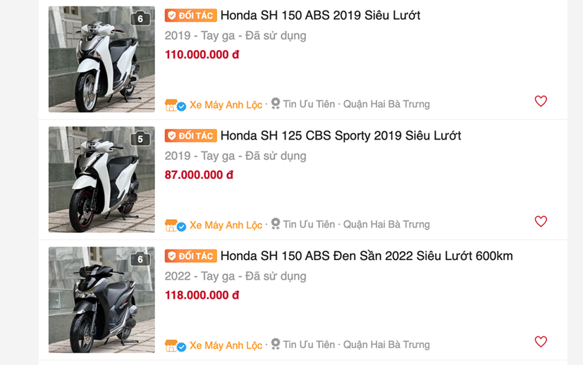 Giá xe "lướt" cũng không hề rẻ.