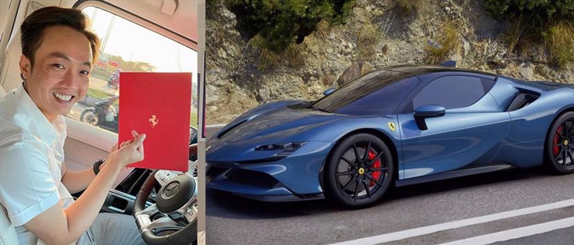 Đây là mẫu xe plug-in hybrid sản xuất hàng loạt đầu tiên của Ferrari, được Cường “Đô la” đặt mua từ tháng 4/2021.