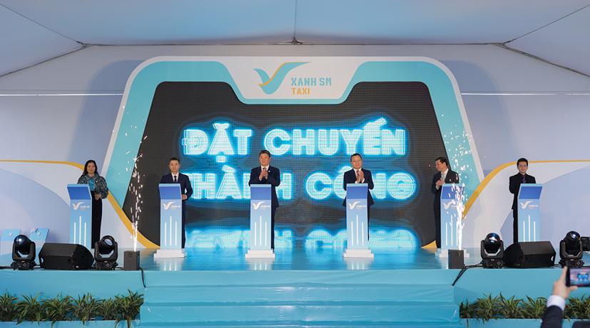 GSM đưa vào hoạt động Xanh SM, dịch vụ taxi thuần điện đầu tiên tại Việt Nam. Ảnh: Vinfast