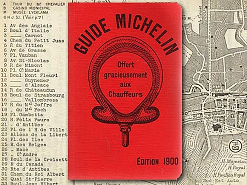 Sách hướng dẫn Michelin đầu tiên có danh sách các nhà hàng mà khách du lịch có thể ghé thăm.