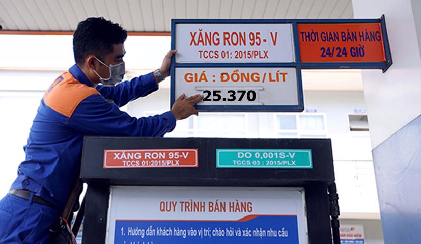 Giá xăng RON 95-V tại phiên điều chỉnh ngày 2/10. Ảnh minh họa: Internet