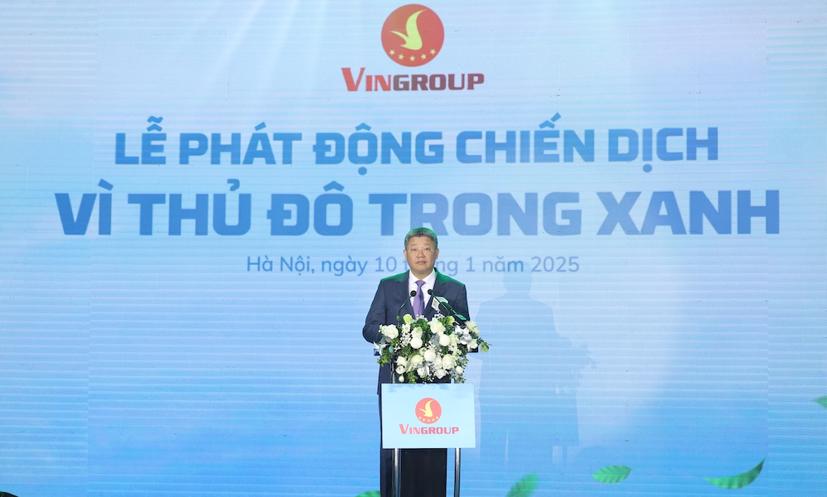 Ông Nguyễn Mạnh Quyền, Phó Chủ tịch UBND Thành phố Hà Nội phát biểu tại Lễ phát động.