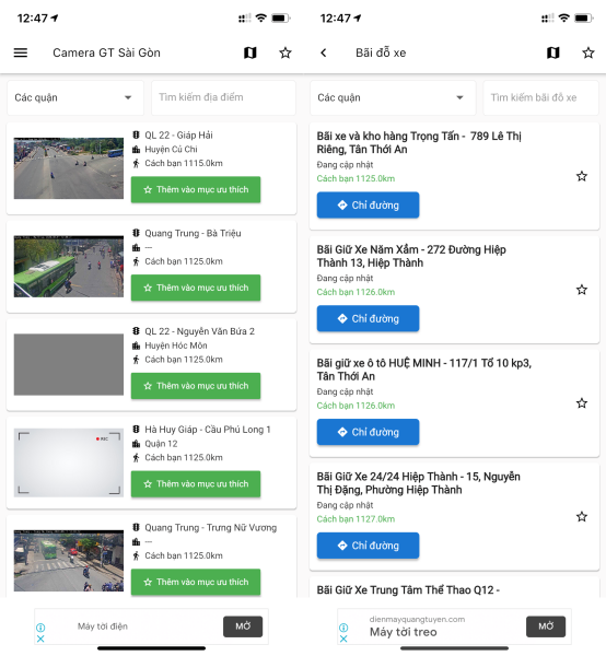 Ứng dụng Saigon Traffic.