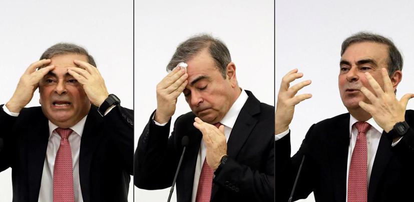 Ông Carlos Ghosn trong cuộc họp báo ở Beirut ngày 8/1.