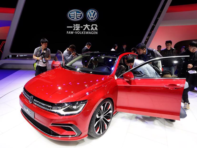 Một mẫu xe Volkswagen trưng bày tại một sự kiện ở Trung Quốc - Ảnh: China Daily.