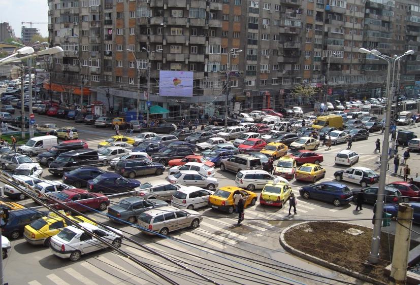 Giao thông ở Bucharest, Romania.
