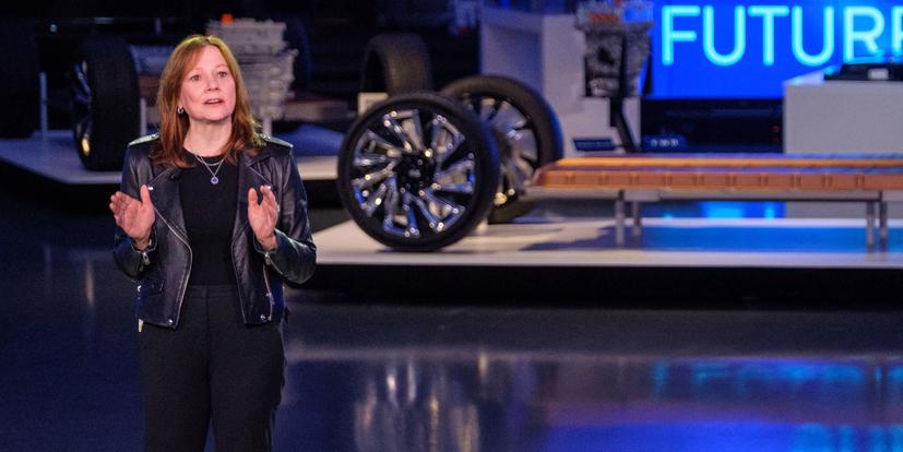 CEO Mary Barra của GM tại Ngày Xe điện (EV Day) tại trung tâm thiết kế và kỹ thuật của GM ở Detroit ngày 4/3 - Ảnh: TechCrunch.
