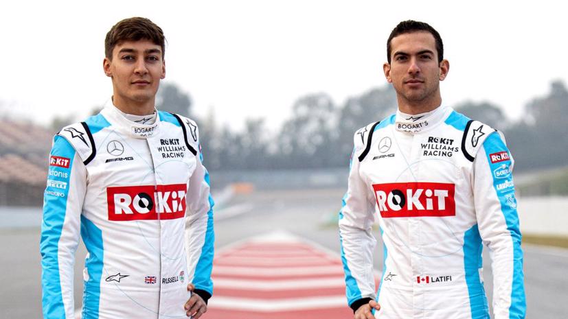 Hai tay đua George Russell và Nicholas Lafiti của đội Williams trong mùa giải 2020.