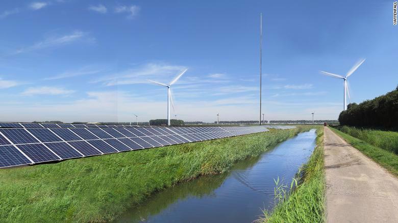 Một trang trại điện gió và iđện mặt trời của Vattenfall.