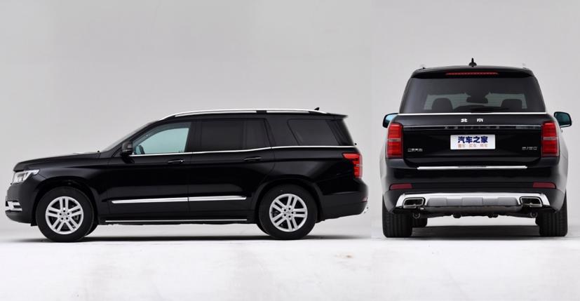 Baic BJ90 có đầu giống những chiếc Jeep nhưng thân và đuôi xe lại giống Mercedes-Benz GL. Ảnh: AutoBlog.