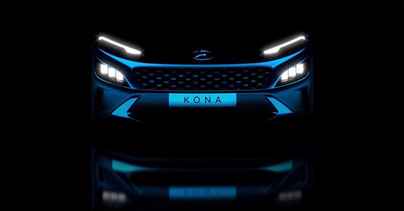 Hyundai Kona 2021 được thay đổi mạnh mẽ về diện mạo đầu xe.