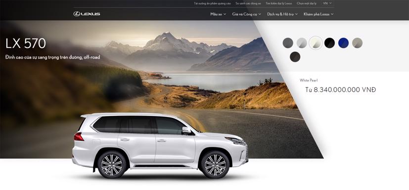 Giá bán lẻ của Lexus LX 570 giao động từ 8,34 tỷ đồng, chưa bao gồm các tuỳ chọn cá nhân hoá.