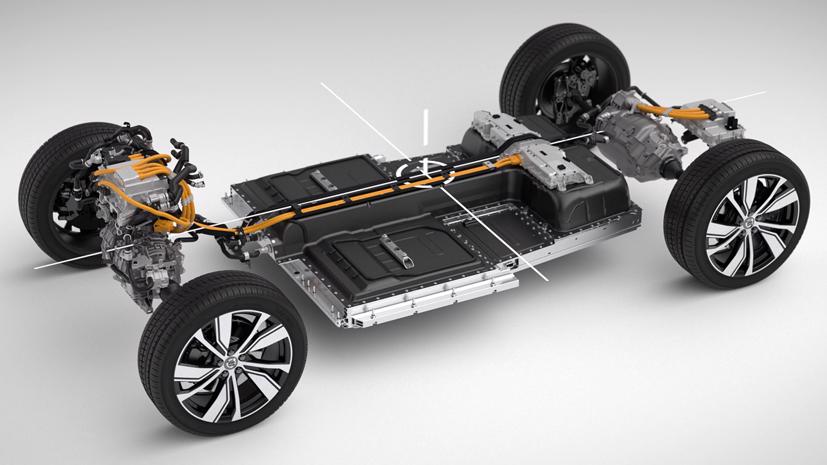 Bộ pin của XC40 Recharge được Volvo bố trí bên dưới sàn xe. Ảnh: AutoBlog.