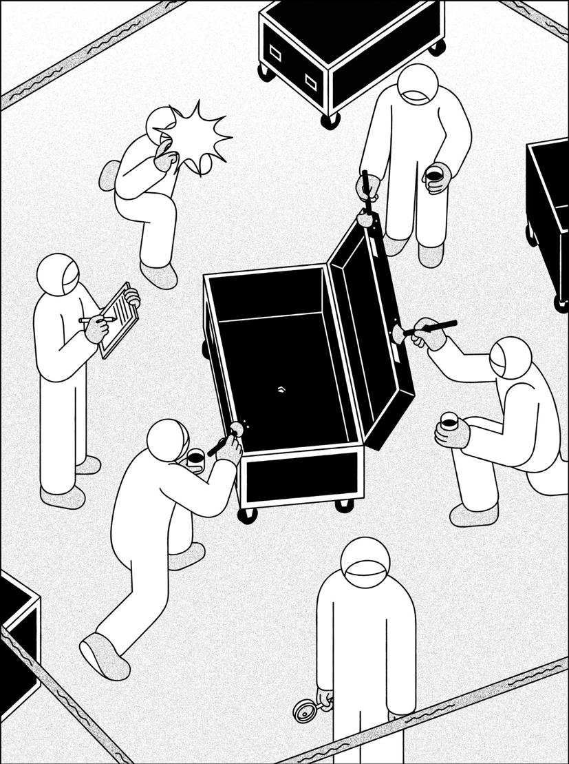 Một chiếc thùng lớn đựng nhạc cụ đã được sử dụng trong cuộc đào tẩu. Ảnh minh họa của Bloomberg