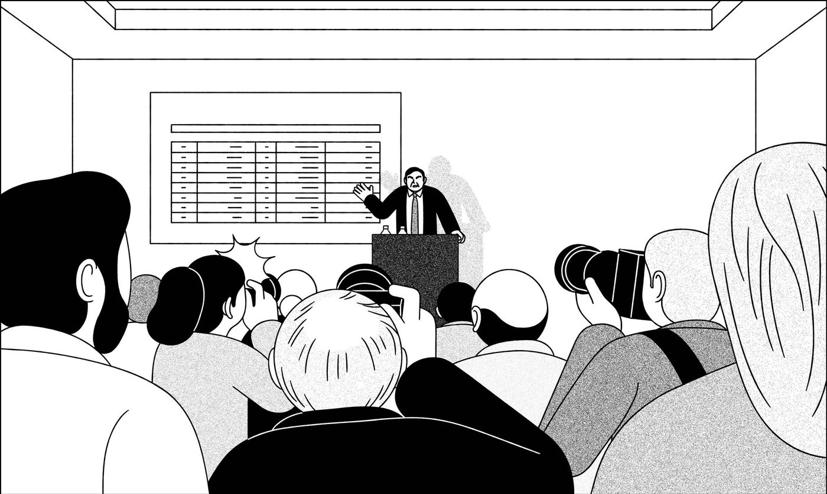 Ghosn trong cuộc họp báo đầu tiên sau khi trốn khỏi Nhật Bản. Ảnh minh họa của Bloomberg