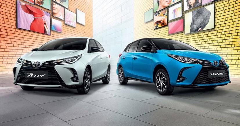 Cặp đôi Toyota Vios và Yaris 2020 vừa cập bến Thái Lan. Vios có tên Yaris Ativ tại Thái. Ảnh: Paultan