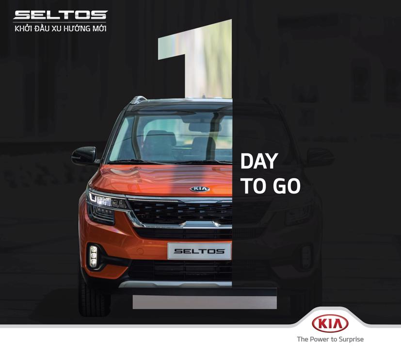 Hình ảnh đếm ngược chỉ còn 1 ngày nừa là mẫu xe Kia Seltos chính thức ra mắt trên fanpage của Kia Motor Việt Nam ngày hôm qua