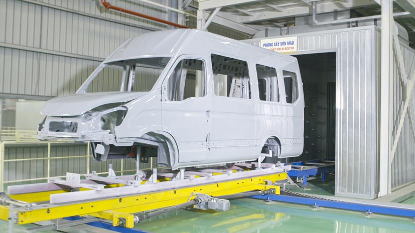 Phòng sấy sơn - dây chuyền sơn màu Minibus Iveco