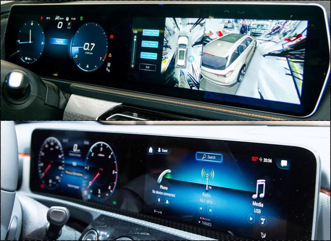 Không khó để nhận ra cách thiết kế màn hình tốc độ và giải trí liền khối của BEIJING X7 (trên) nhái theo kiểu trên Mercedes-Benz (dưới)