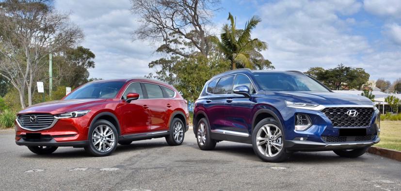 Mazda CX-8 và Hyundai Santa Fe